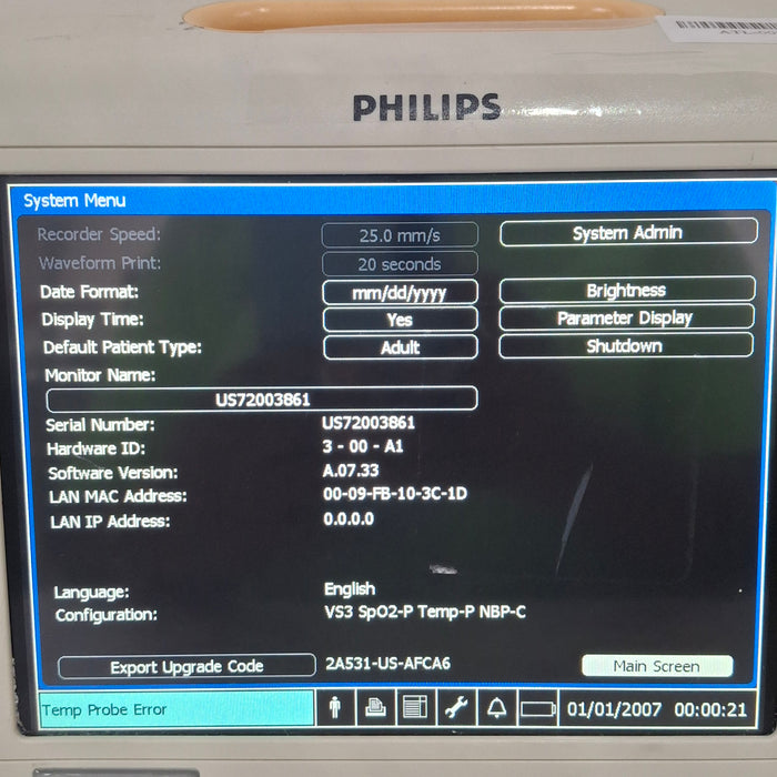 Philips Suresigns VS3 Vital Signs Monitor