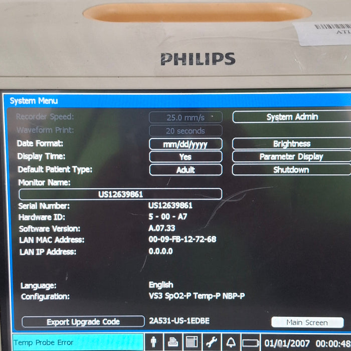 Philips Suresigns VS3 Vital Signs Monitor