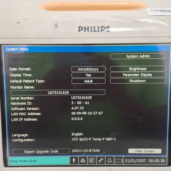 Philips Suresigns VS3 Vital Signs Monitor