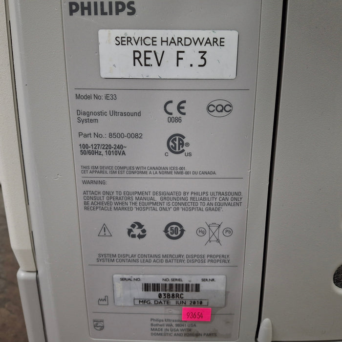 Philips IE33 F-G Cart Ultrasound