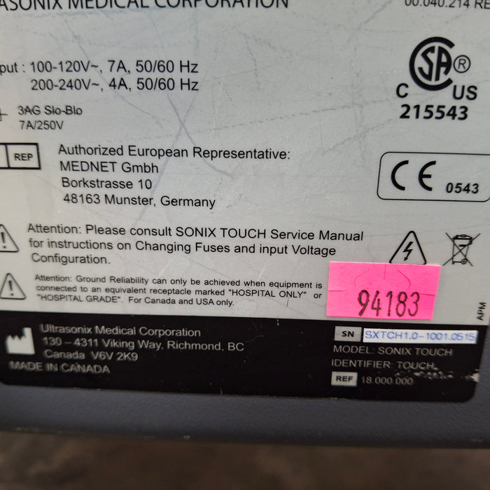 UltraSonix Sonix Touch Ultrasound