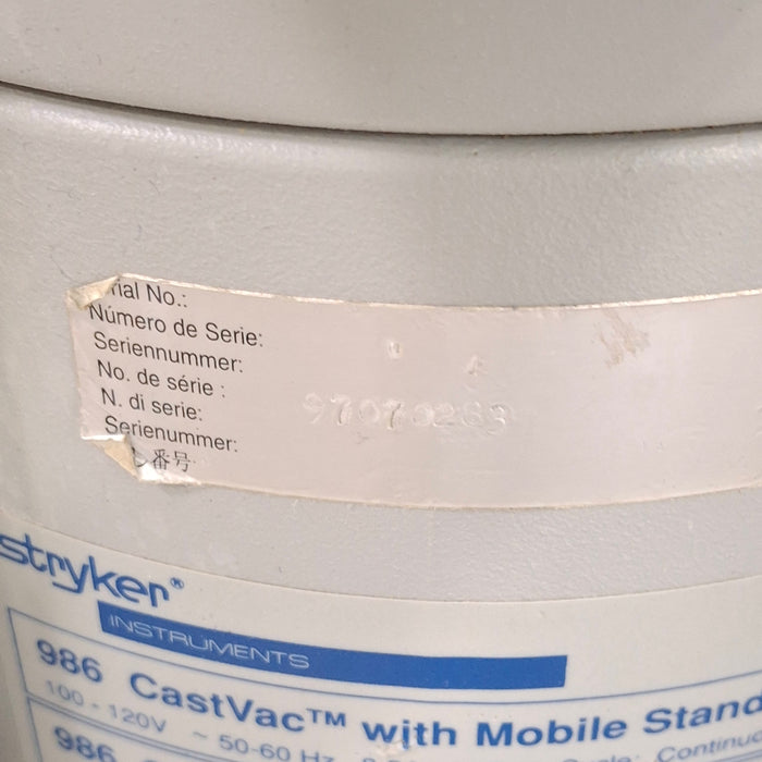 Stryker Castvac 986 Cast Removal Vacuum