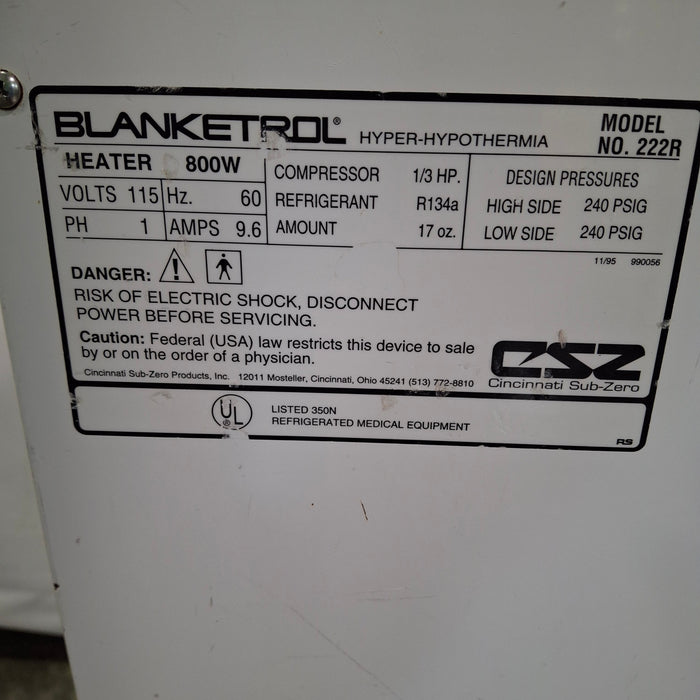 Cincinnati Sub-Zero CSZ Blanketrol II Hyper/Hyporthermia Unit