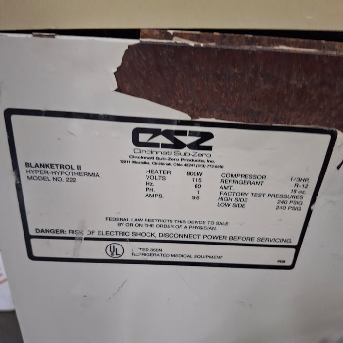 Cincinnati Sub-Zero CSZ Blanketrol II Hyper/Hyporthermia Unit