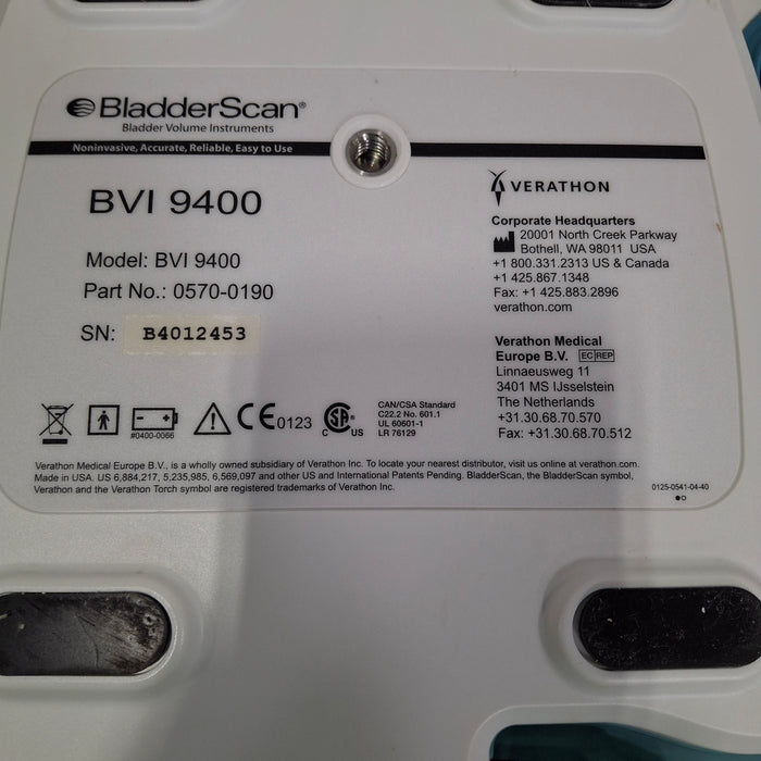 Verathon Medical, Inc BVI 9400 Bladderscan