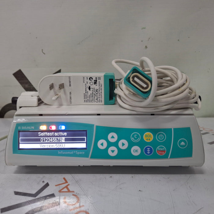 B. Braun Infusomat Space w/Pole Clamp & AC Adapter Infusion Pump