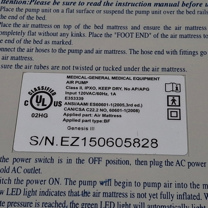 Medline Genesis III Air Pump
