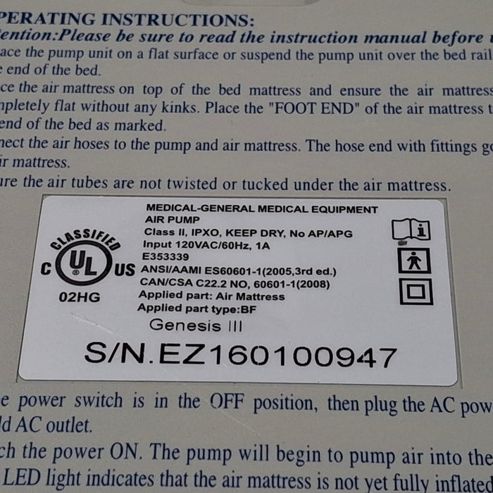 Medline Genesis III Air Pump