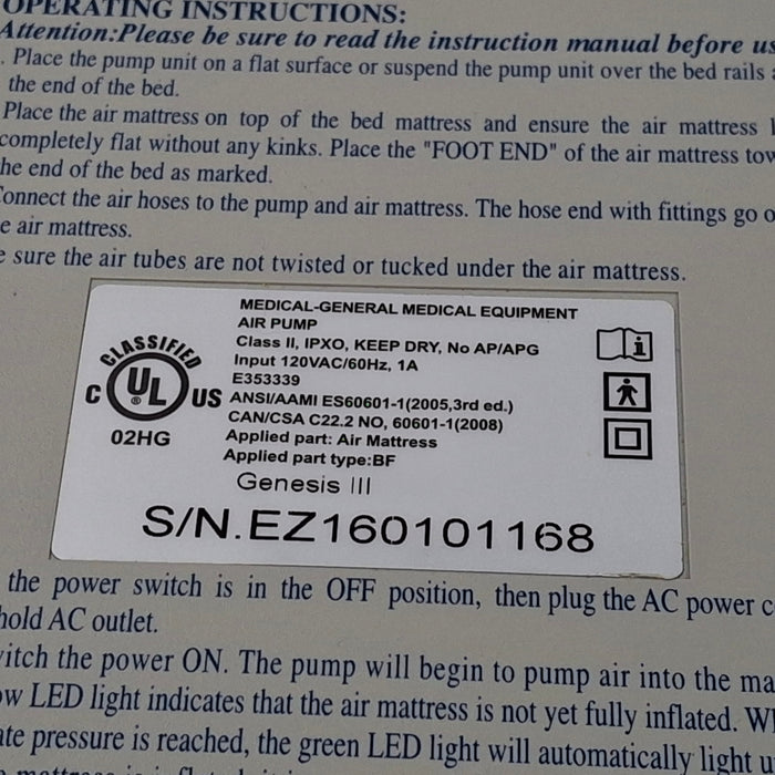 Medline Genesis III Air Pump