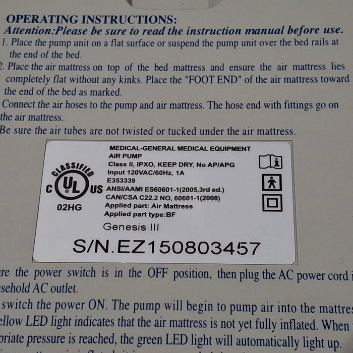 Medline Genesis III Air Pump