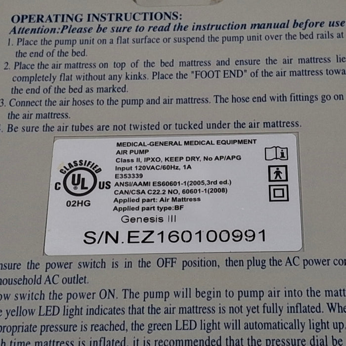 Medline Genesis III Air Pump