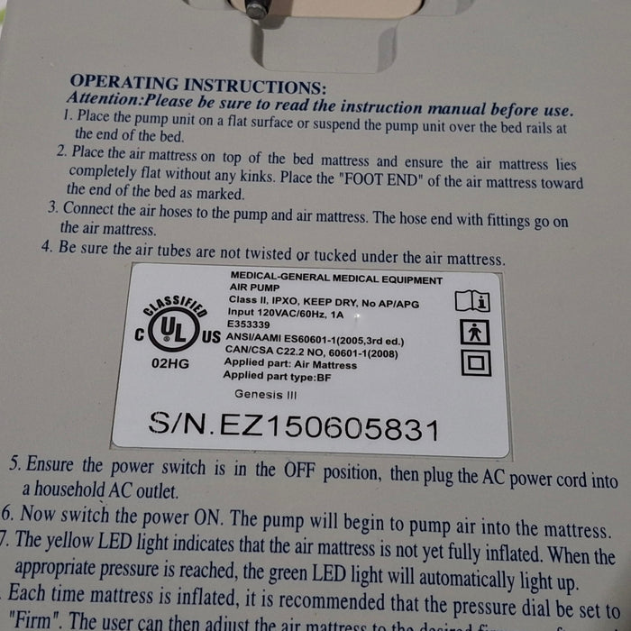 Medline Genesis III Air Pump