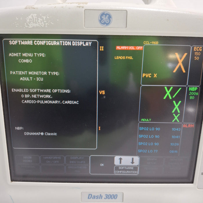 GE Healthcare Dash 3000 - GE/Nellcor SpO2 Patient Monitor