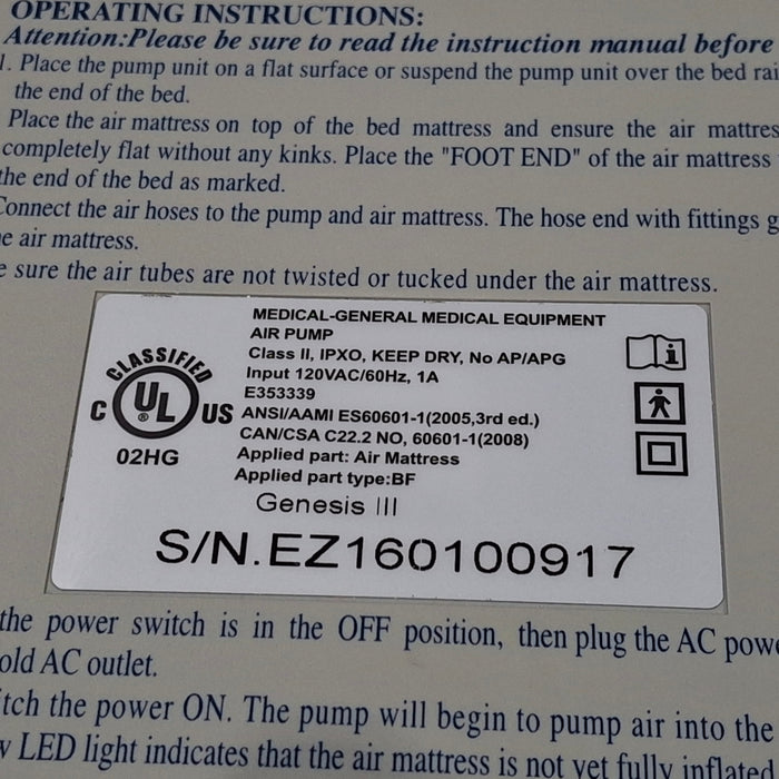 Medline Genesis III Air Pump