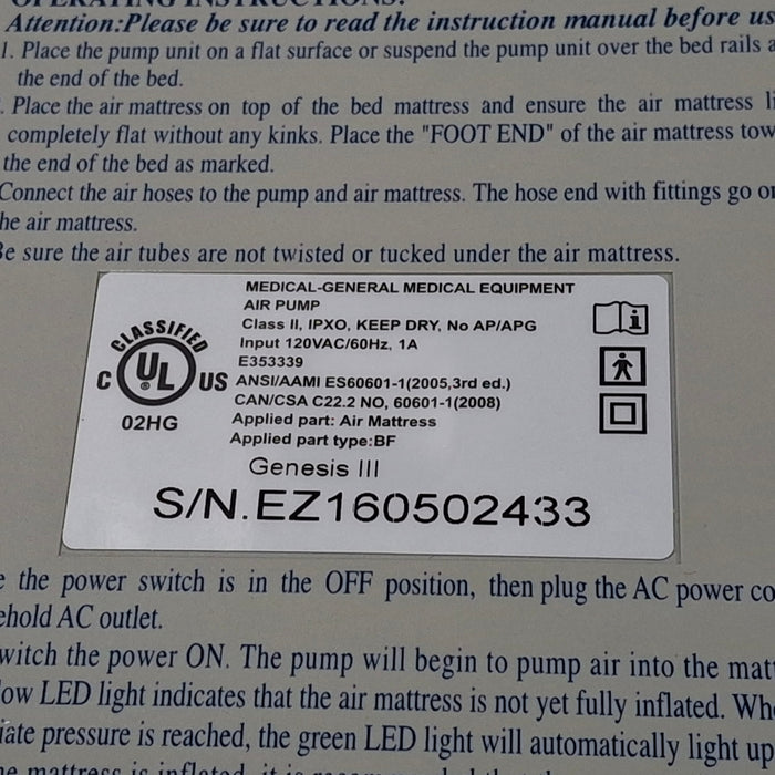 Medline Genesis III Air Pump