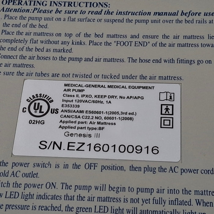 Medline Genesis III Air Pump