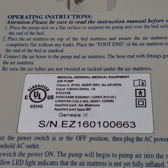 Medline Genesis III Air Pump