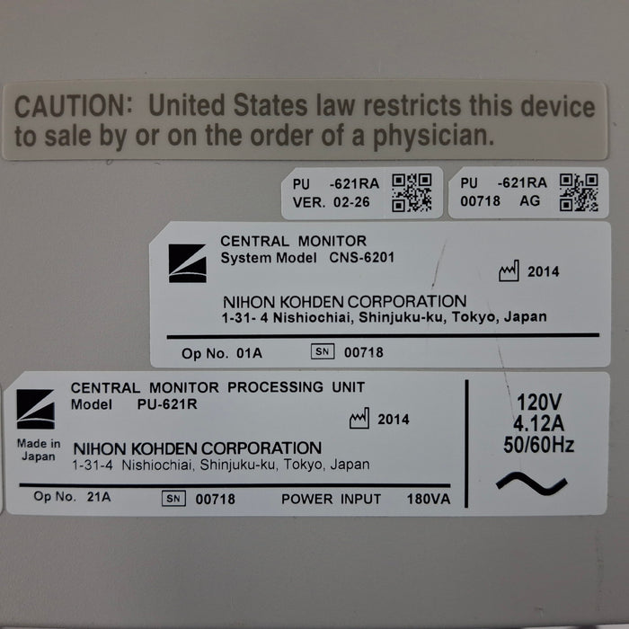 Nihon Kohden CNS-6201 Central Monitor Processing Unit