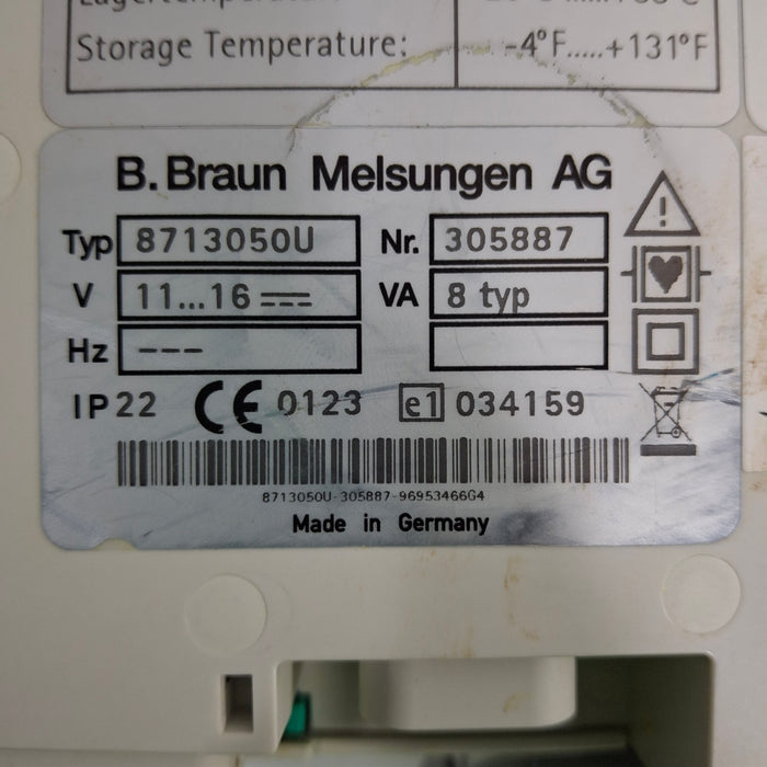 B. Braun Infusomat Space w/Pole Clamp & AC Adapter Infusion Pump