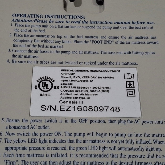 Medline Genesis III Air Pump