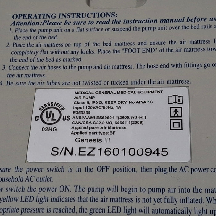 Medline Genesis III Air Pump