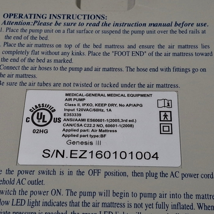 Medline Genesis III Air Pump
