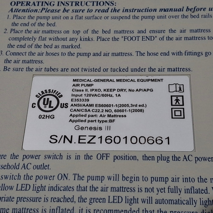Medline Genesis III Air Pump