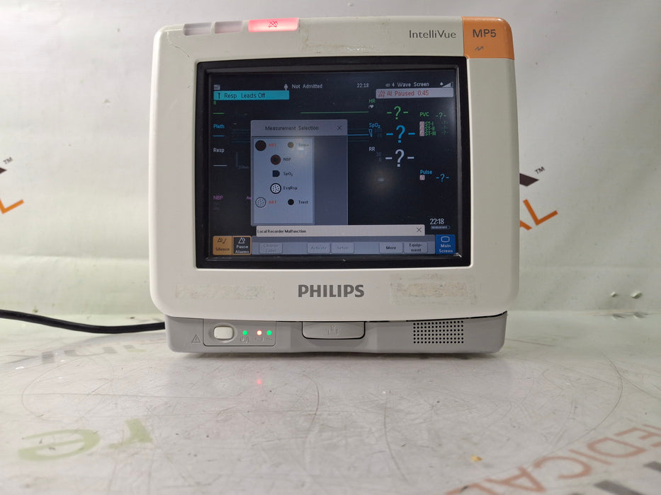 Philips Intellivue MP5 - ECG, Fast SpO2, NIBP, Press, Temp Patient Monitor