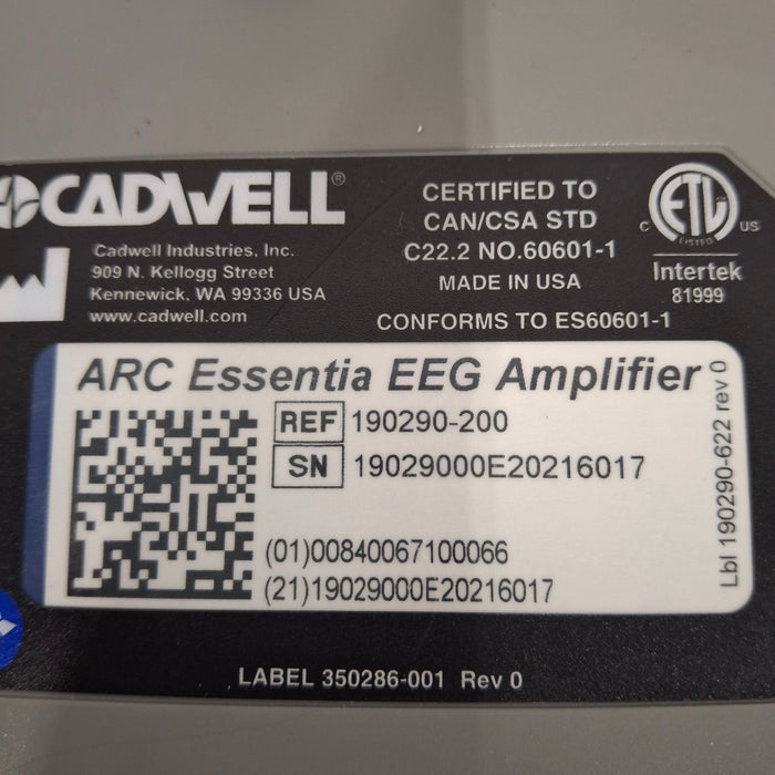 Cadwell Laboratories Inc. 190290-200 ARC Essentia EEG Amplifier