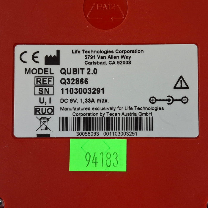 Life Technologies Invitrogen Qubit 2.0 Fluorometer