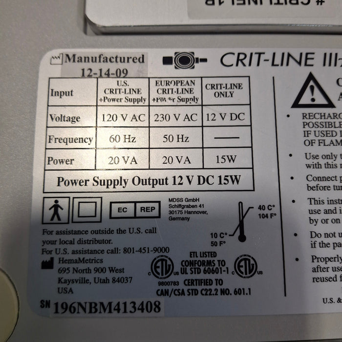 Fresenius Crit-Line III Monitor