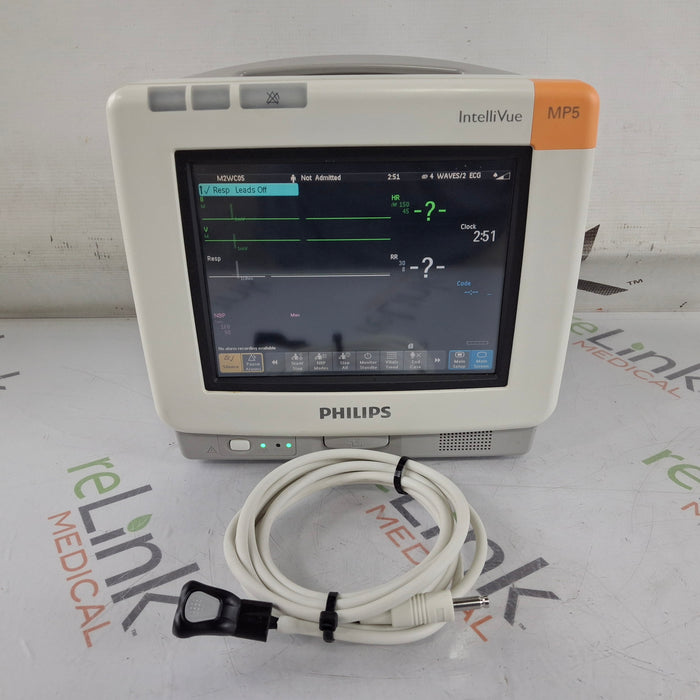 Philips Intellivue MP5 - ECG, Fast SpO2, NIBP, Press, Temp Patient Monitor