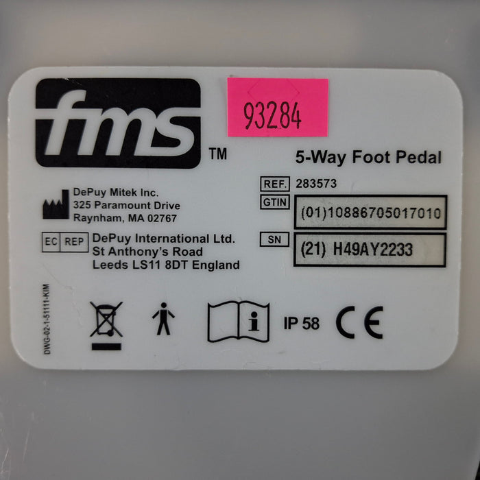 DePuy FMS Nextra 283573 5 Way Foot Pedal