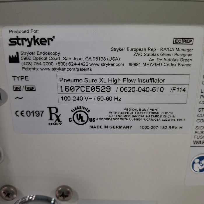 Stryker 620-040-610 Pneumo Sure XL High Flow Insufflator