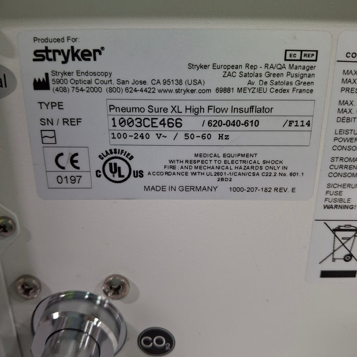 Stryker 620-040-610 Pneumo Sure XL High Flow Insufflator