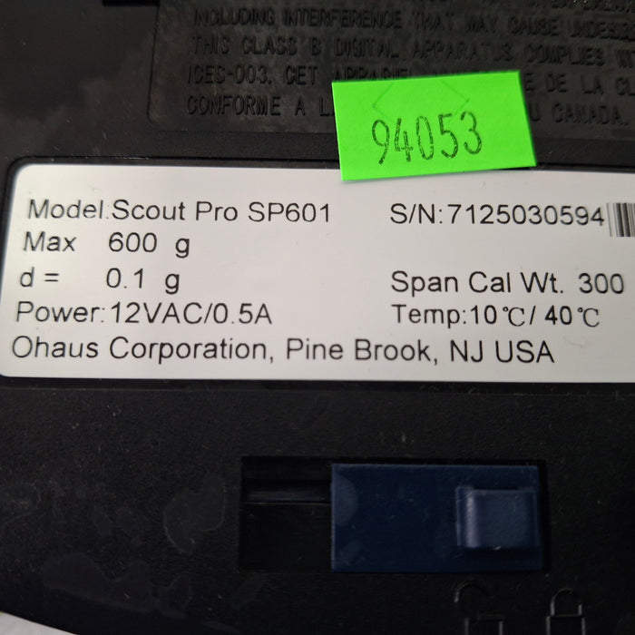 Ohaus Scout Pro SP601 Portable Scale