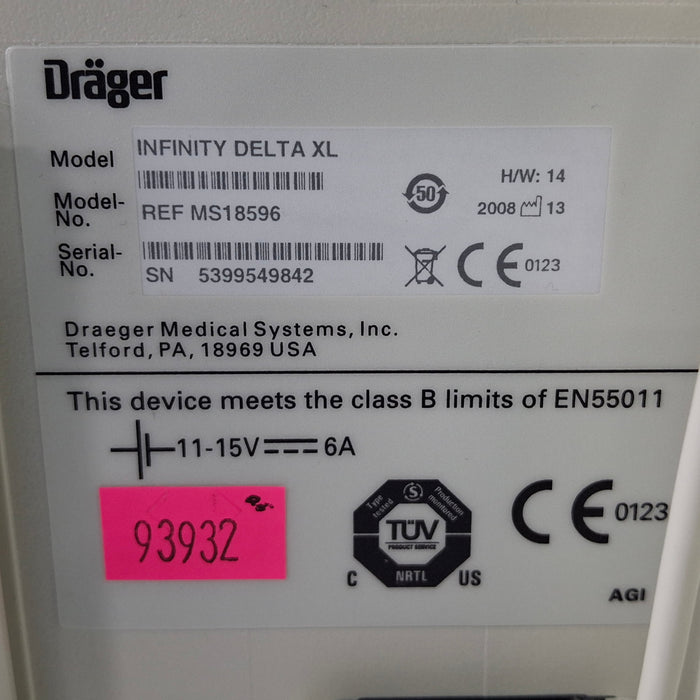 Draeger Medical Infinity Delta XL Patient Monitor