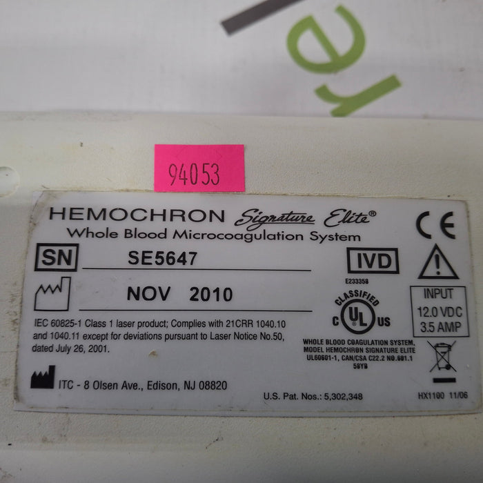 ITC Medical Hemochron Signature Elite rapid whole blood testing