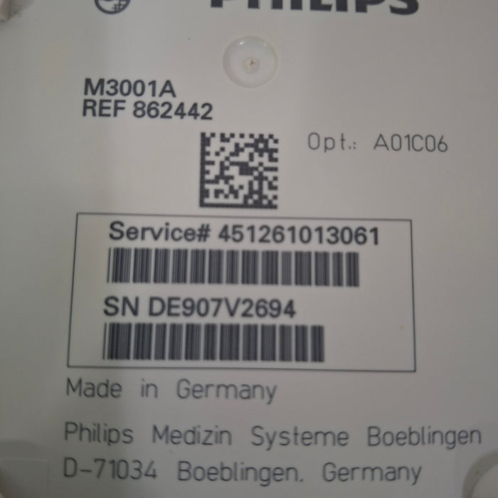 Philips M3001A-A01C06 Fast SpO2, NIBP, ECG, Temp, IBP MMS Module