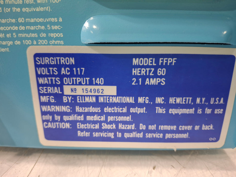 Ellman FFPF Surgitron Electrosurgical Unit