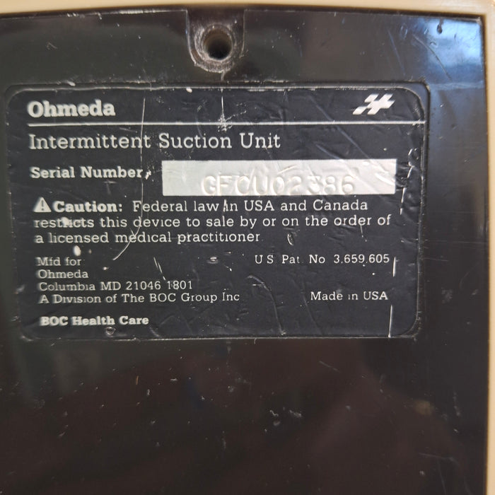 Ohmeda Medical 200 Intermittent Suction Unit