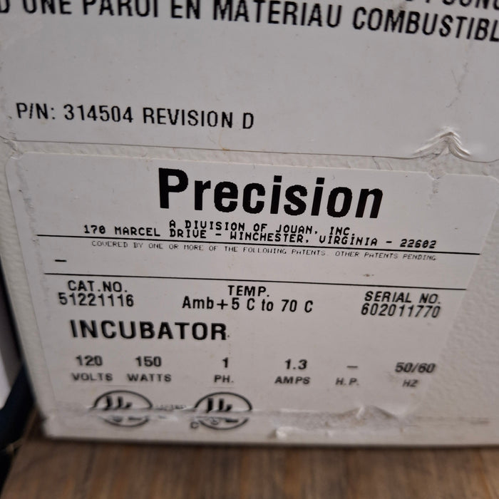 Precision Equipment Thelco Incubator