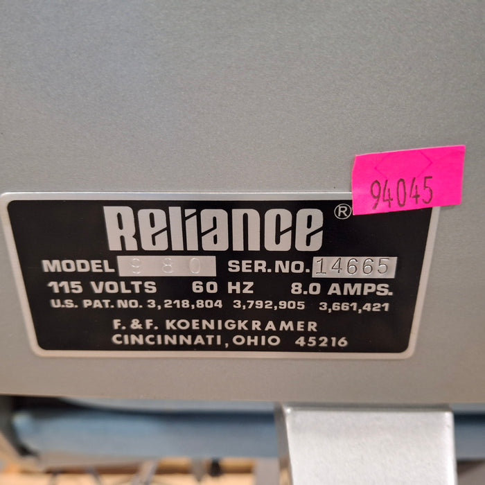 Reliance Medical Products, Inc. 980 Exam Chair