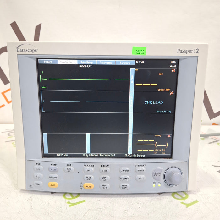 Datascope Passport 2 w/CO2 Patient Monitor