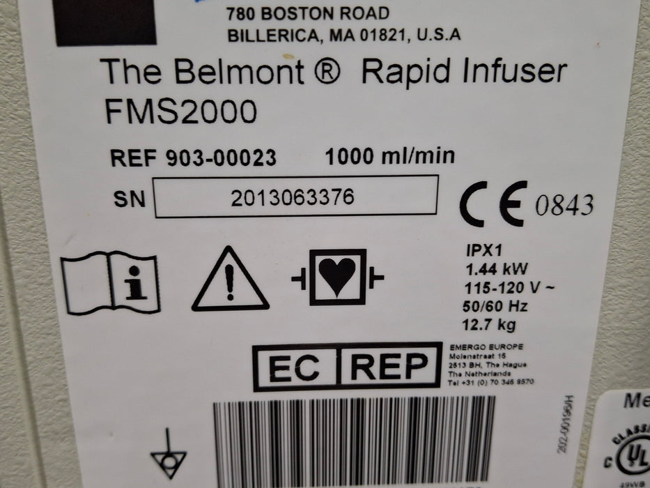 Belmont Instrument Corporation FMS2000 Rapid Infuser