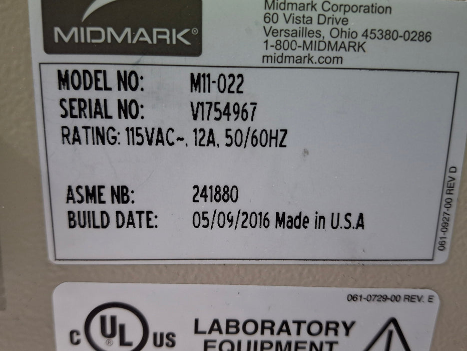 Midmark M11-022 UltraClave Autoclave Sterilizer