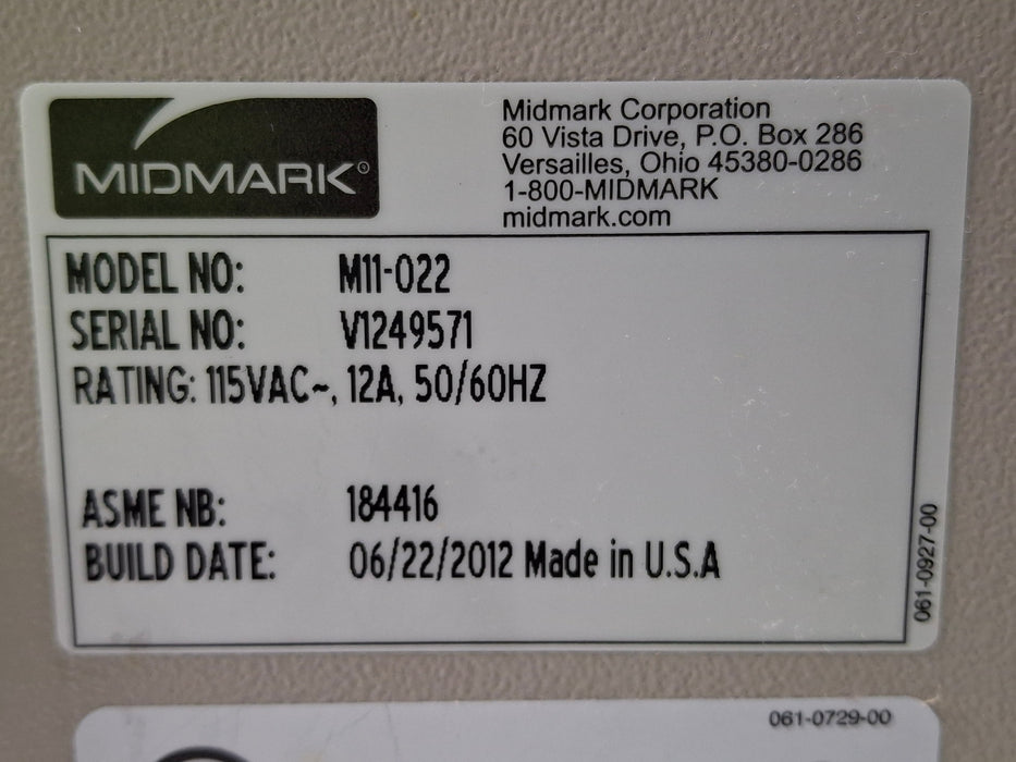 Midmark M11-022 UltraClave Autoclave Sterilizer