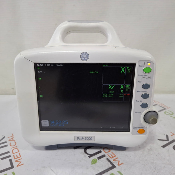 GE Healthcare Dash 3000 - GE/Nellcor SpO2 Patient Monitor