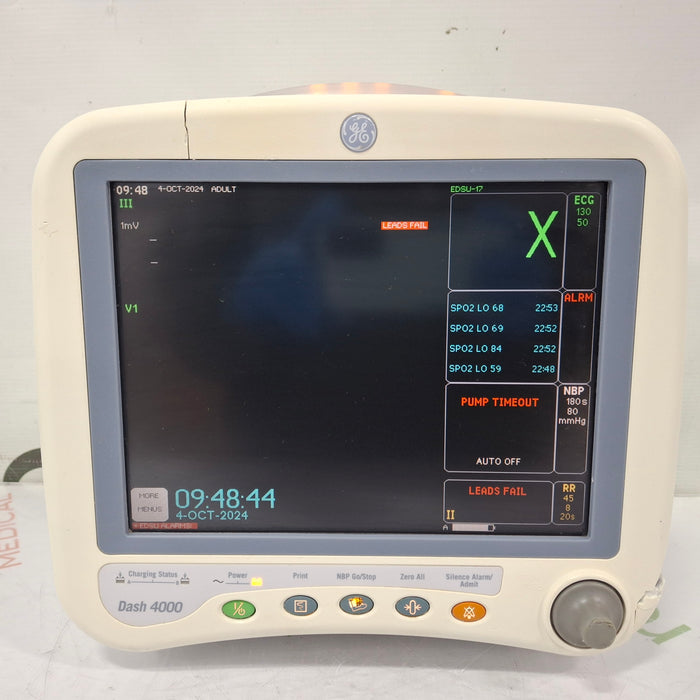 GE Healthcare Dash 4000 - GE/Nellcor SpO2 Patient Monitor