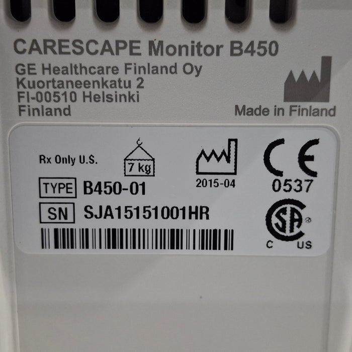 GE Healthcare Carescape B450 Patient Monitor